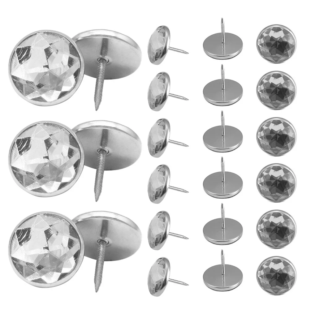 

50Pcs Decorative Sofa Nails Furniture Tacks for Upholstery Sofas Chairs Crystal Push Pins Sofa Tacks Furniture Nails
