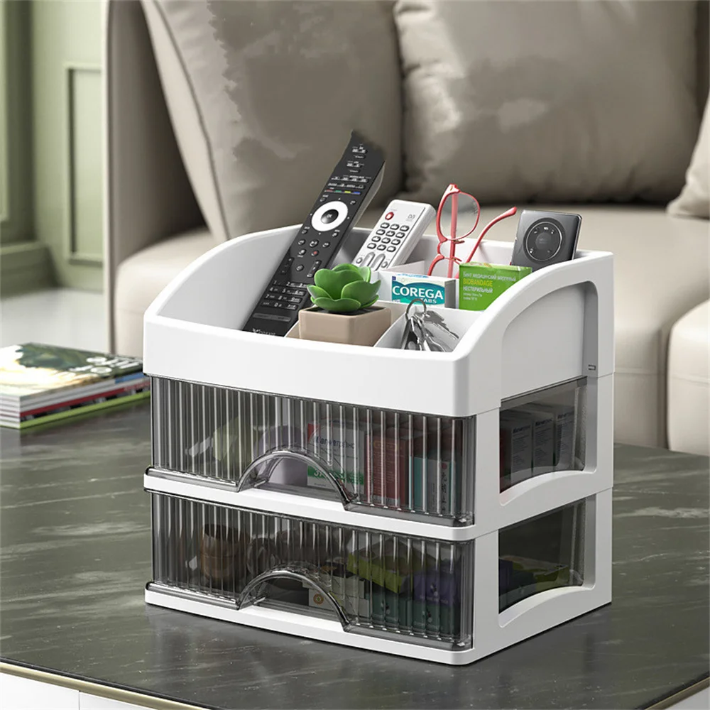 Desktop Storage Box Large Capacity Stationery Cosmetics Storage Rack Drawer Type Multi-functional Desktop Organizer