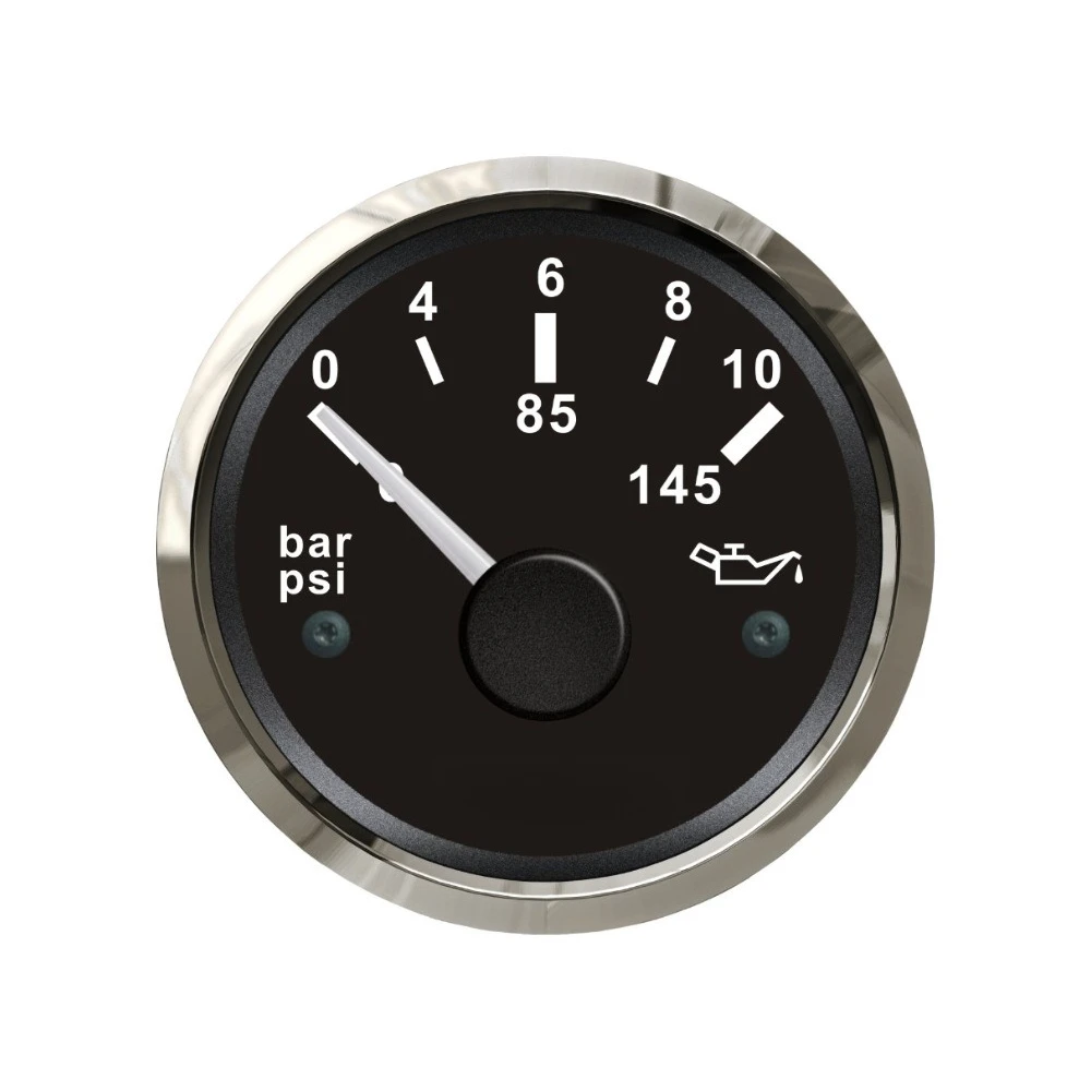 52mm Oil Pressure Gauge 5bar 10bar With Night Light Universal For Vessel Vehicle Camper