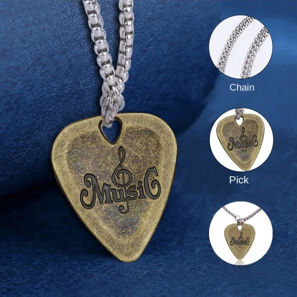 Mediator Guitar Necklace Pick Triangle Gestures Guitar Pick Collares Pendant Bass Guitar Adhesive Metal Guitar Plectrum