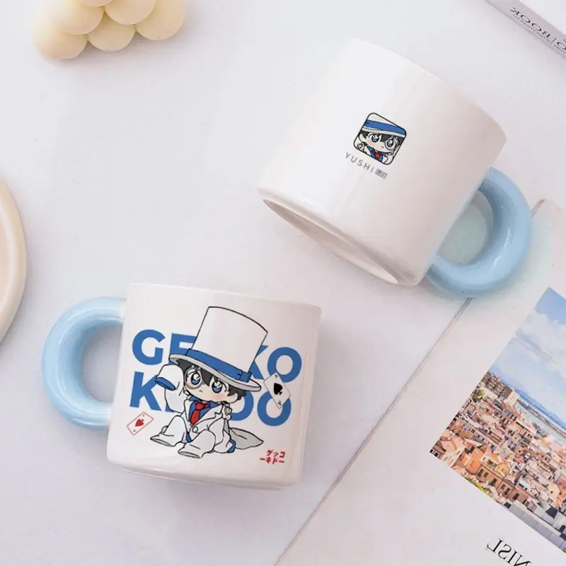 Detektiv Conan Anime Zweidimensionaler Kind der Phantomdieb Zeichentrickfigur Keramiktasse personalisierter Wasserbecher mit großer Kapazität