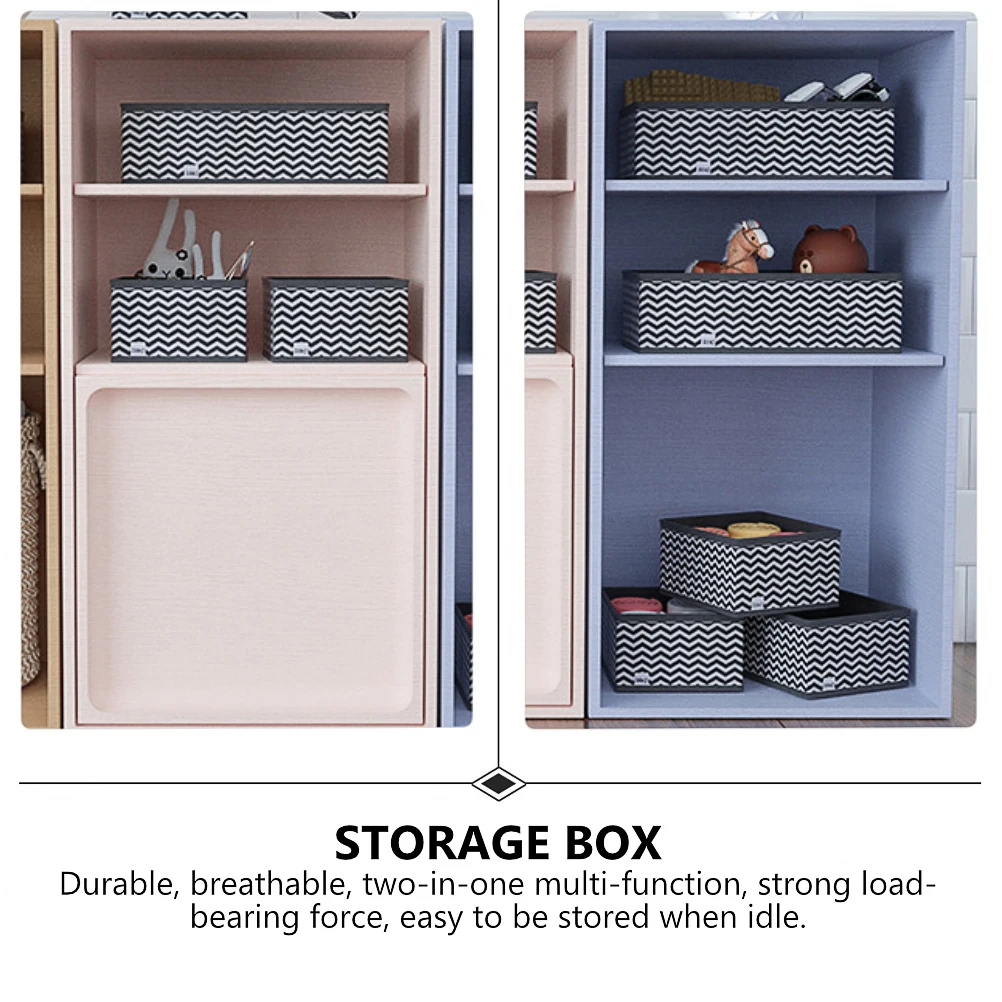 

6pcs Folding Non-Woven Underwear Storage Box Breathable Lightweight Space-Saving Foldable Organizer Container For Socks