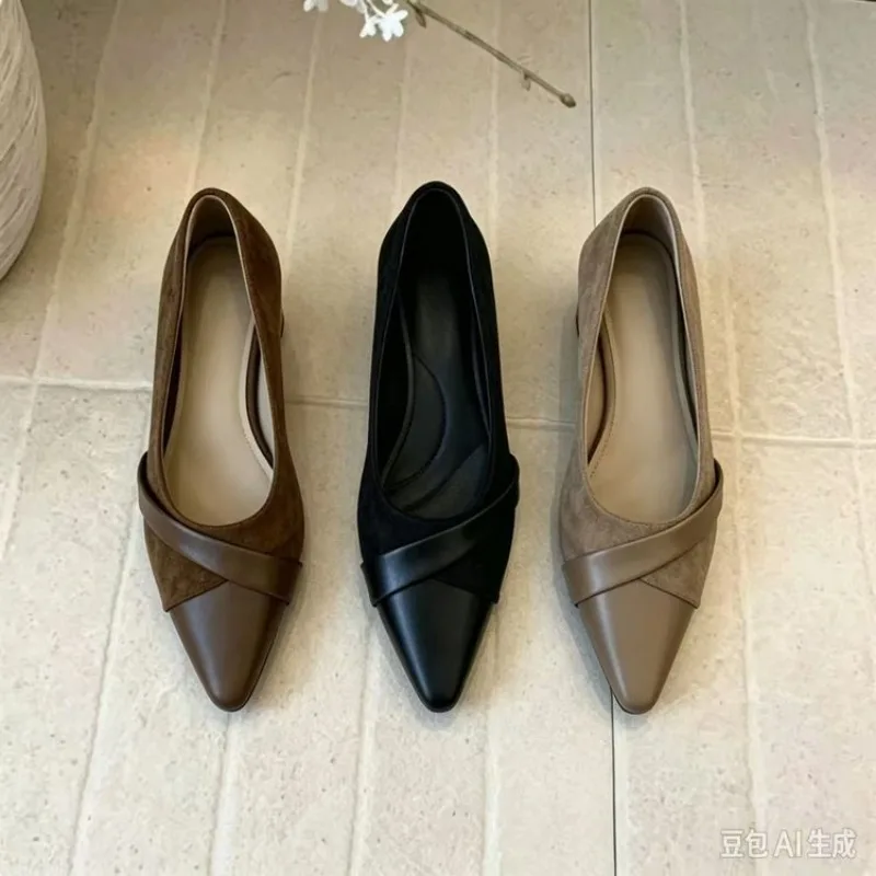 French Style Commuting Height Increasing Single Shoes for Women, New Soft Soled Shallow Mouth Mary Jane High Heels for Women