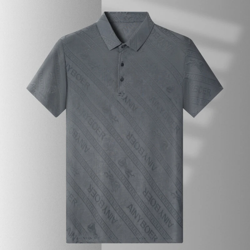 Luxury brand short sleeve men\'s polo shirt summer design fashion jacquard embroidery top breathable casual business T-shirt