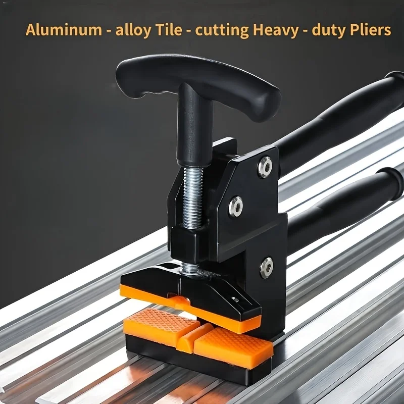 Heavy Duty Tile Breaking Pliers Manual Tile Cutter Aluminum Construction Rubber Coated Handles for Home Renovation Projects