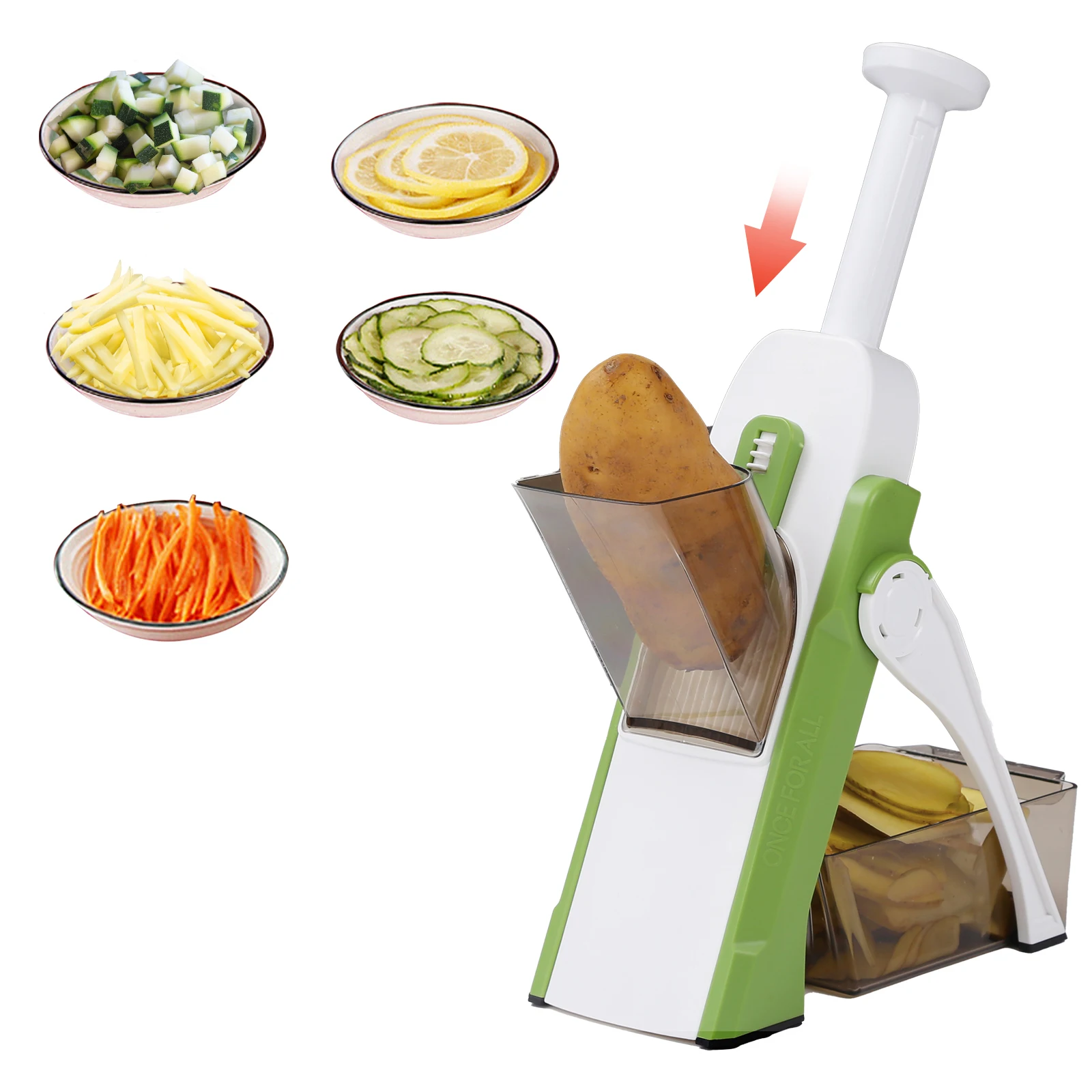 

Safe Vegetable Slicer Adjustable Chopper Vegetables Shredder Potato Fries Cutter Tool Kitchen Manual Chopping Accessories