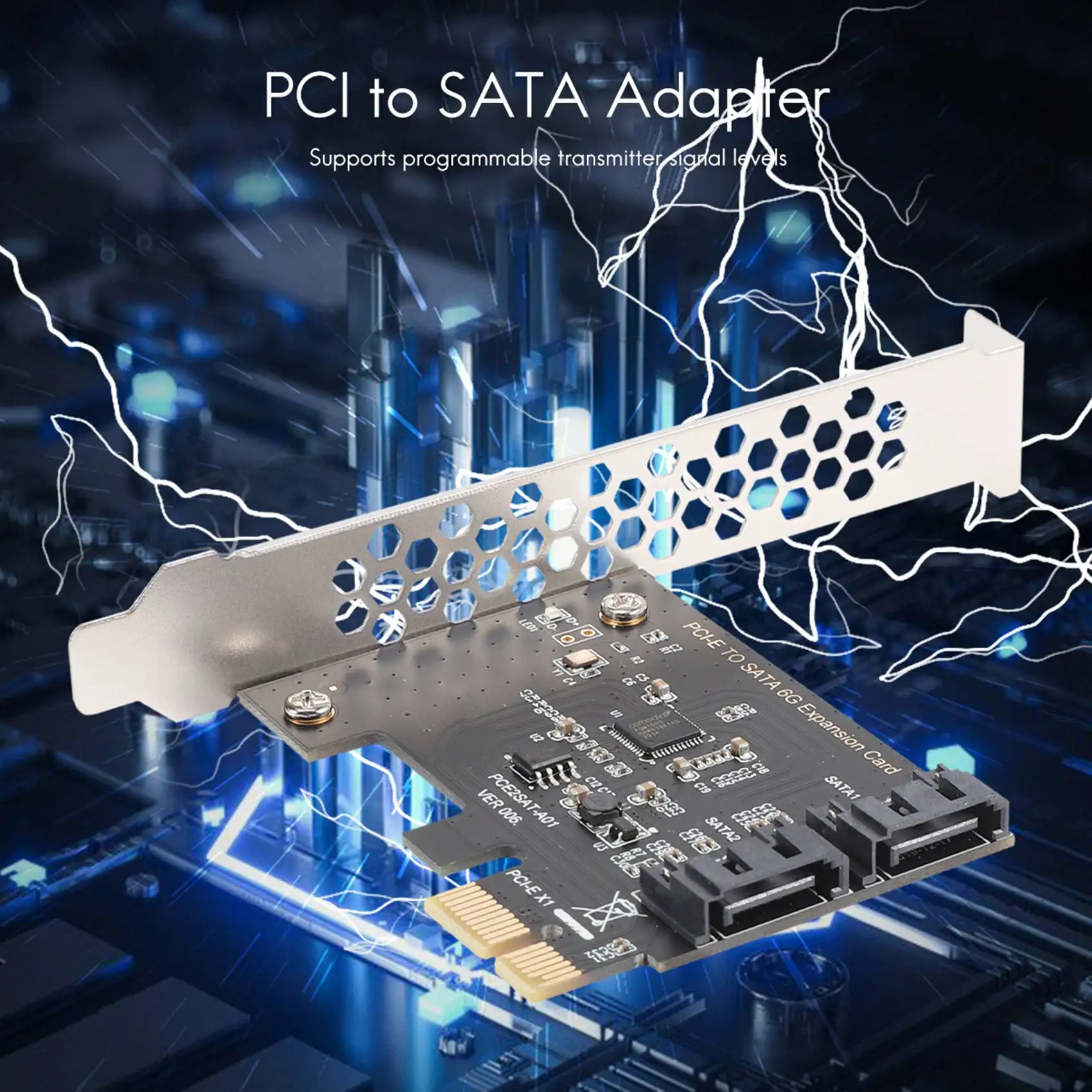 محول بطاقة تحكم توسعة PCIe PCI Express to SATA3.0 2-Port SATA III 6G