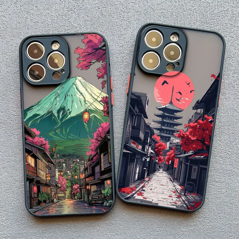 اليابانية سنو جبل فوجي المناظر الطبيعية الخلابة قضية الهاتف آيفون 17 16 15 14 13 12 11 برو ماكس ميني SE 7 8 زائد للصدمات الصلب ماتي غطاء