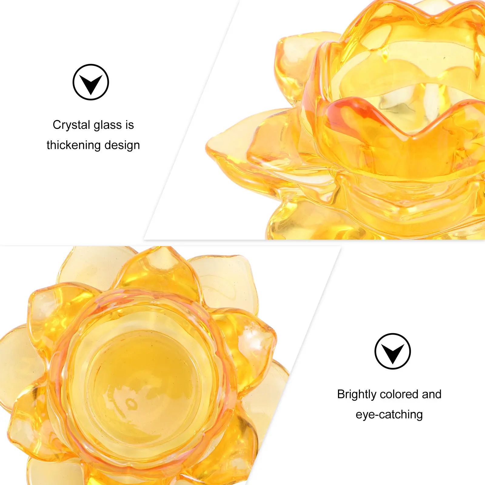 Crystal Lotus C Holder Thickened Glass Safe Beautiful Home Decor Elegant C Table nament Buddist Supply - view 3