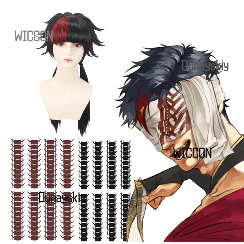 

Shuumatsu аниме игра No Valkyrie Record Qin Shi Huang парик для косплея коричневый черный татуировки на лице патчи для женщин и мужчин подарки для фанатов