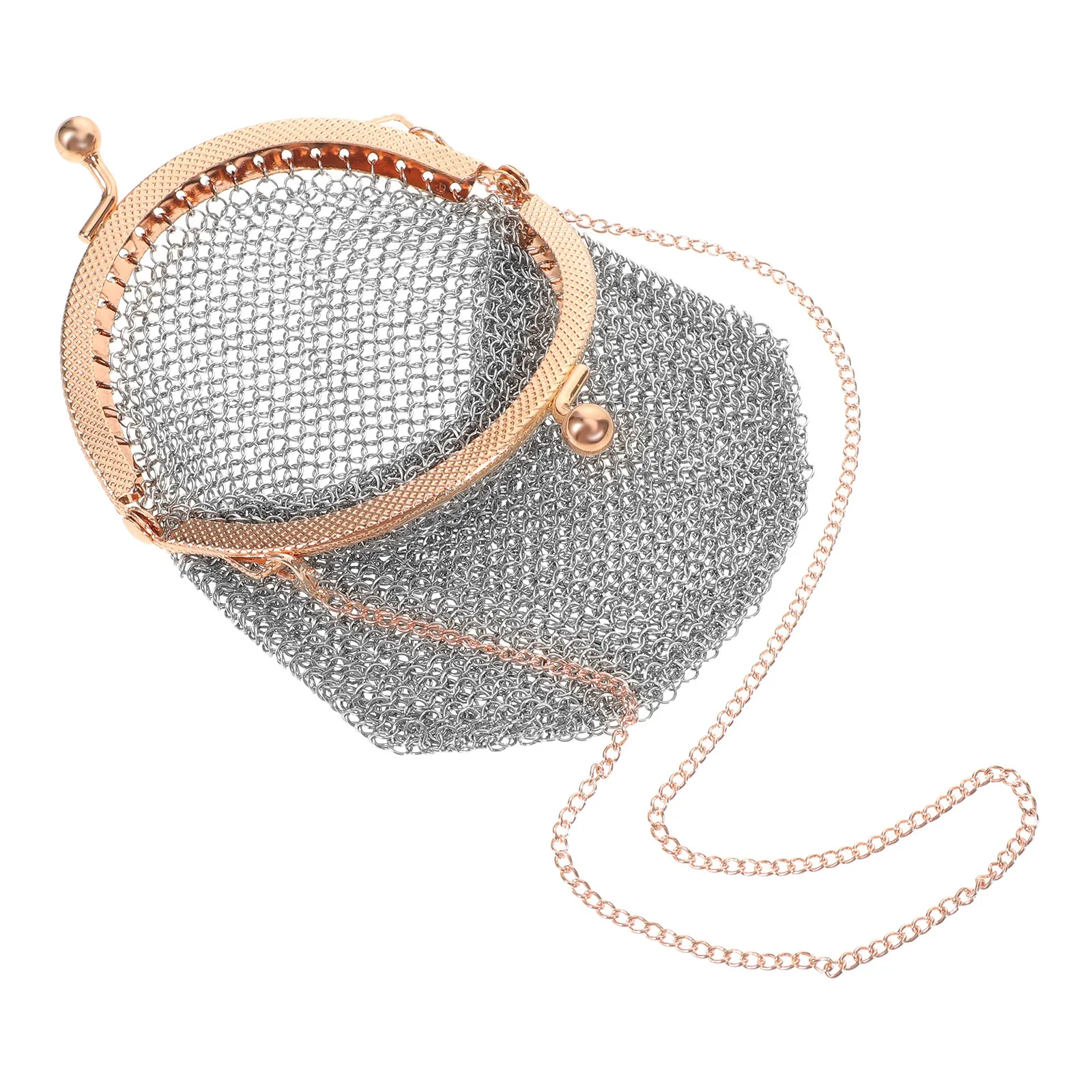 Vintage Victorian Style Coin Purse Mesh Mini Wallet Metal Kiss Lock Change Pouch Travel Party Retro Coin Holder