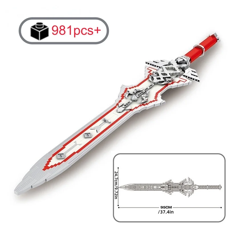 

2025 NEW Frost Sword Game Weapon Building Blocks Model Bricks Desktop Decoration DIY Toys birthday Christmas Halloween gifts