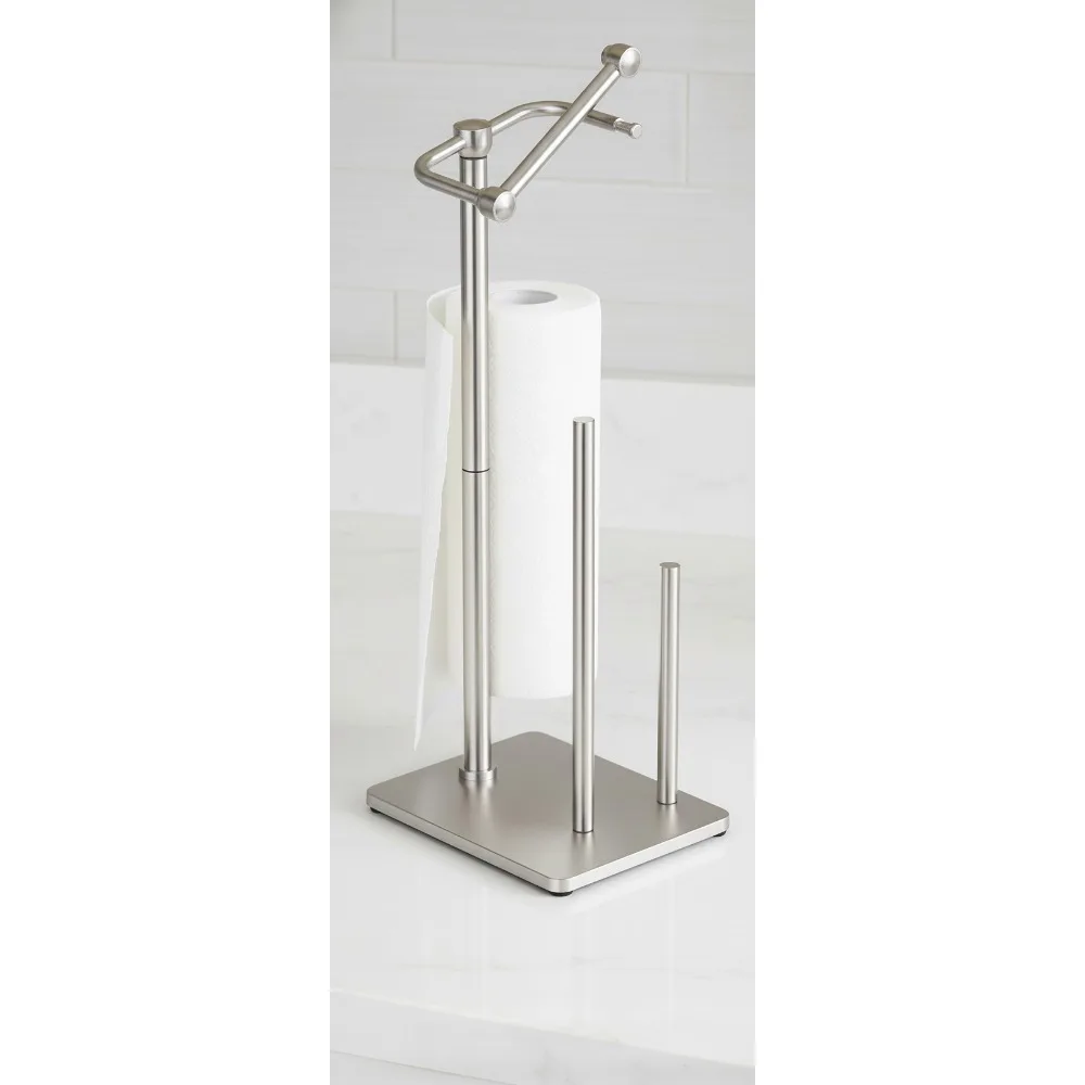 

Stainless Steel Toilet Paper Holder Stand with Storage for 4 Rolls, Pivoting Design, Weighted Base for Bathroom