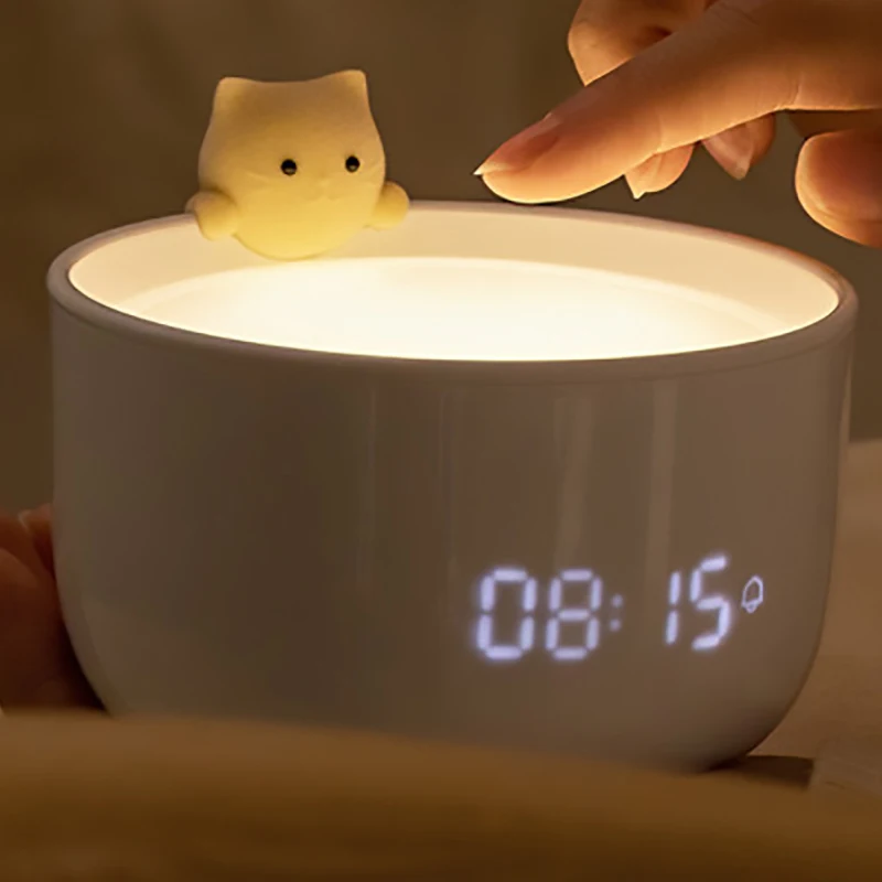 Light Touch Alarm Clock Natural Wakeup Led Night Light Simulate Sunrise Sunset Sleep Aid Bedside Colorful Atmosphere USB charg