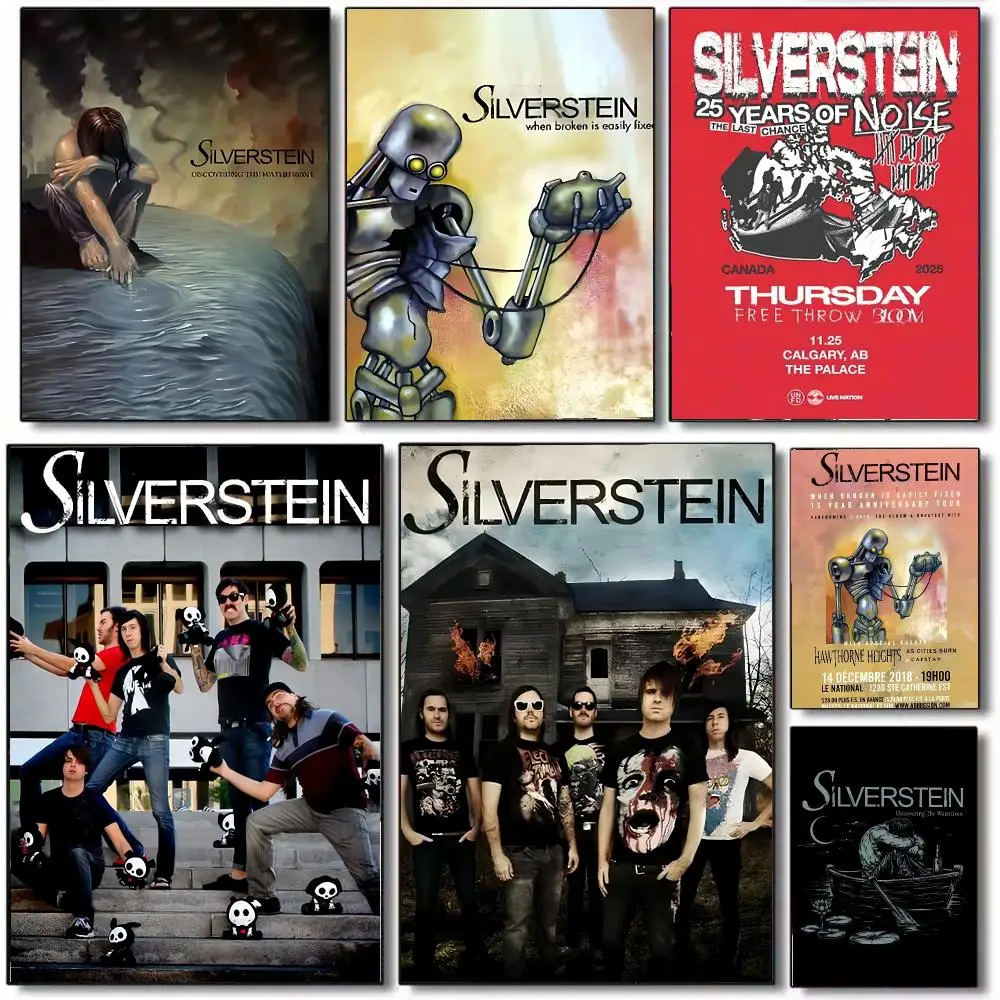 post hardcore S-Silverstein Poster Wall Art Printed Decor Sticker Stylish Home Gift for Living Room Bedroom Corridor Cafe