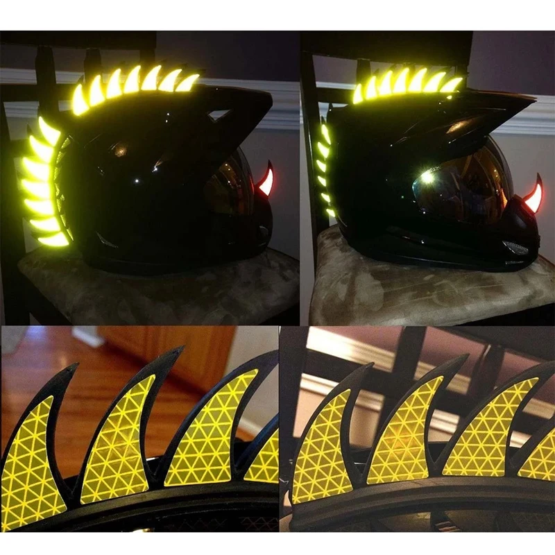 1 Set Helmet Sticker Dirt Reflective Rubber Biker Motocross Mohawk Biker Helmet Mohawks Spikes Motorcycle Helmet