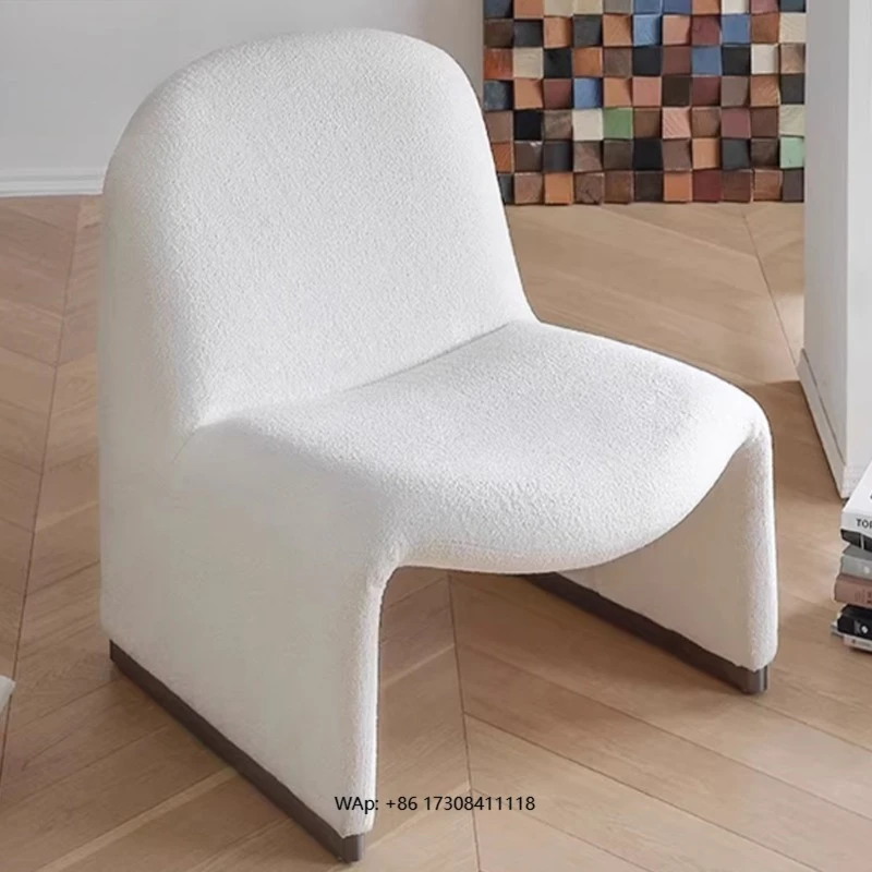 

Nordic Minimalist Single-seater Mid-back Soft Woven Fabric Office Coffee Leisure Chair