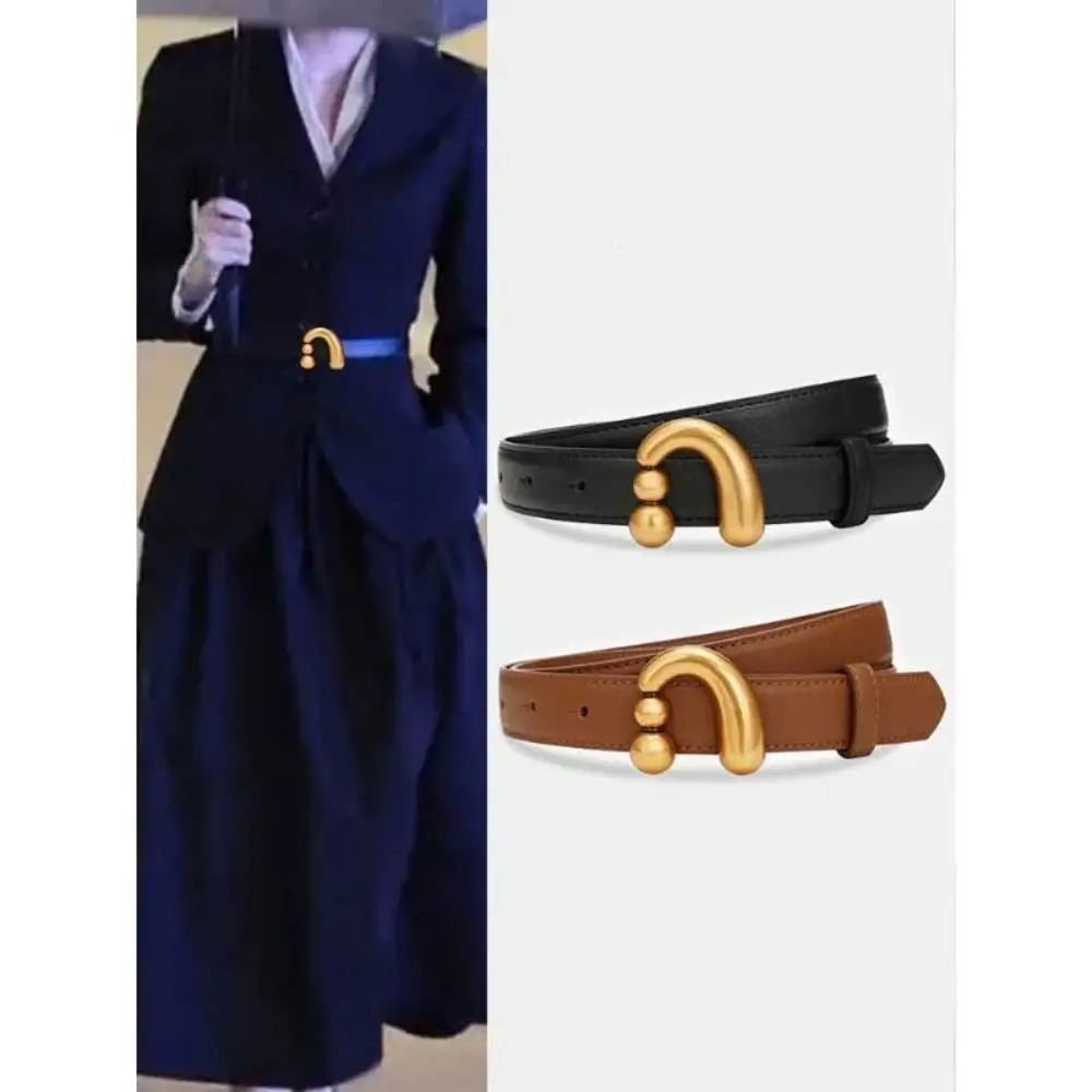 Retro Women PU Belt 2024 High Quality Dress Jeans Decoration Irregular Buckle Belts Daily Matching Adjustable Simple Waist Belt