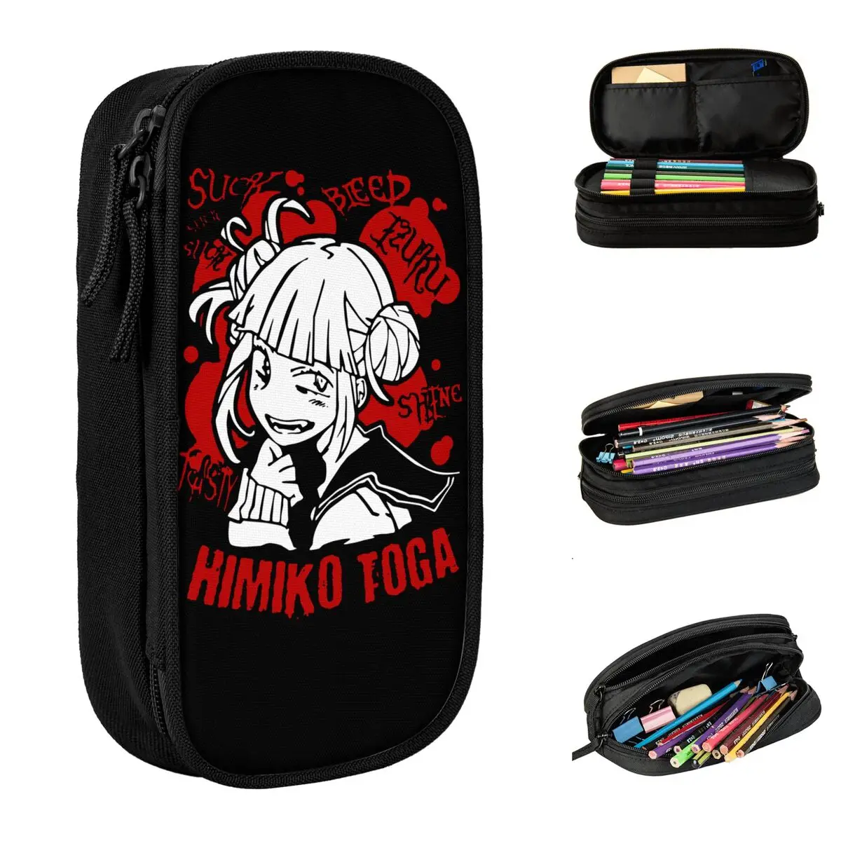 Fun Boku No Hero Academia Himiko Toga Pencil Case My Hero Academia Pencil Box Pen Big Capacity Bags Students School Stationery