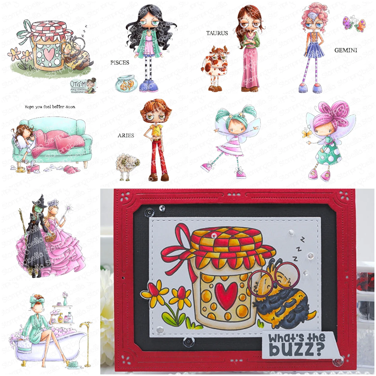 

Oddball Zodiac Pisces Silicone Stamps Diy Scrapbook Diary Decoration Embossed Paper Card Album Craft Template 2026 New Arrival