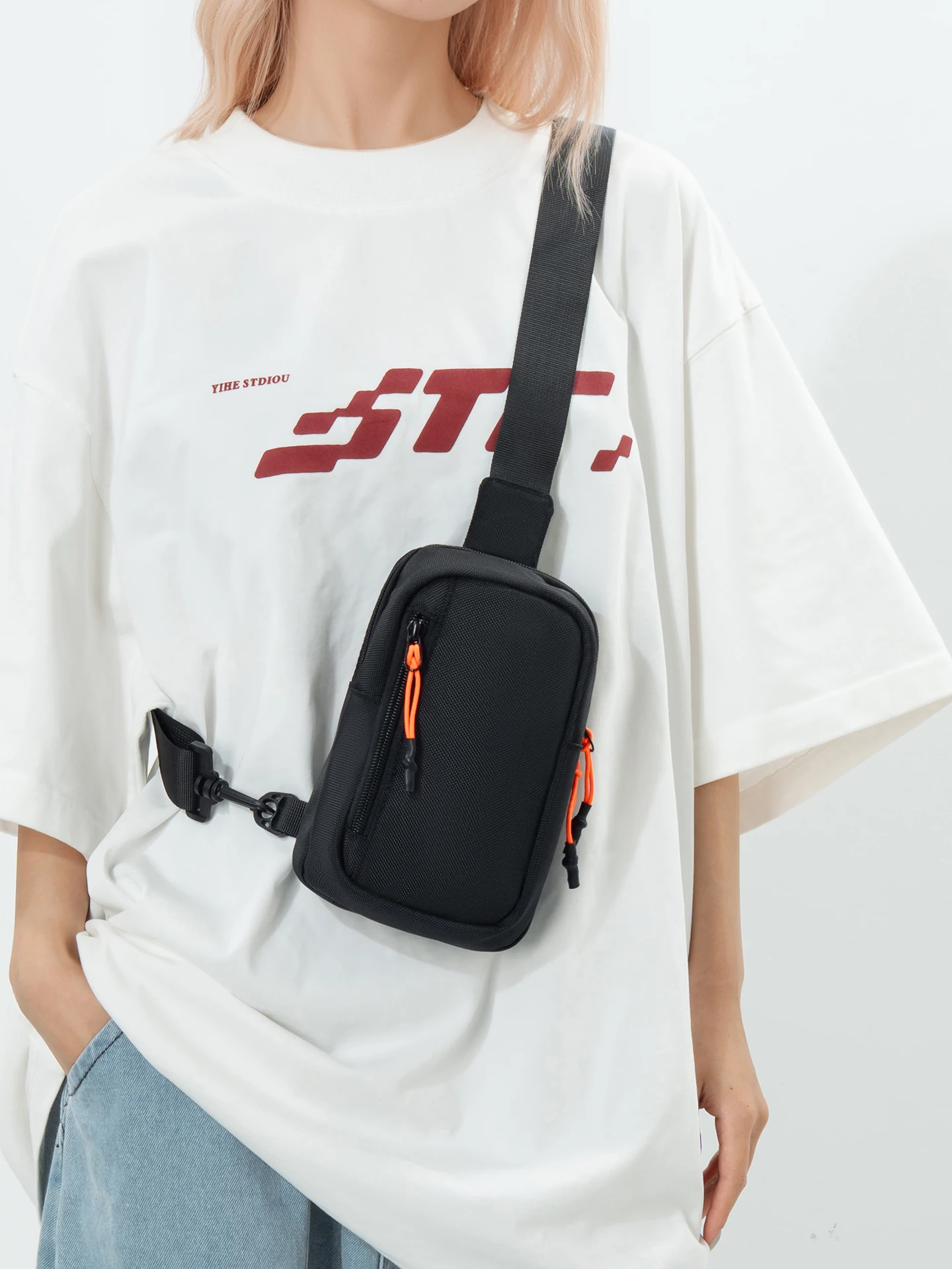Men's Sporty Crossbody Chest Bag - close-up view