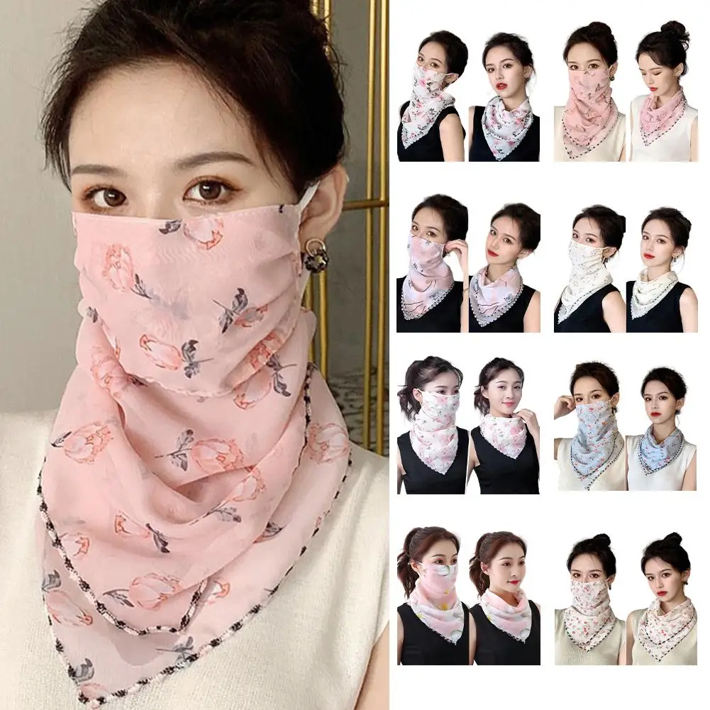 Scarf For Women Sun UV Protection Hiking Neck Scarf Outdoor Triangular Scarf Sunscreen Veil Ice Silk Mask Face Cover