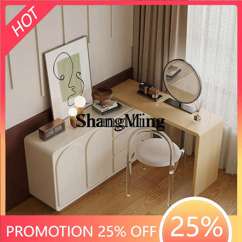 

FGgood-looking modern simple cream style Internet celebrity paint makeup mirror storage cabinet integrated makeup table