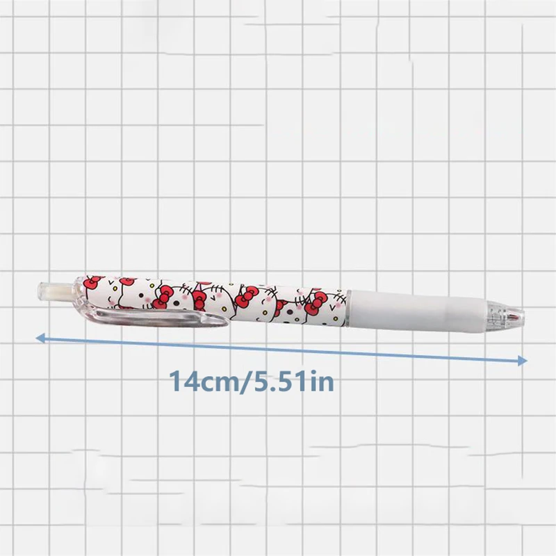 6 Stuks Kawaii Sanrio Gel Pen Schattig Hello Kitty Mijn Melodie Kuromi Cartoon St Sneldrogend Zwart 0.5Mm Druk Op De Balpen