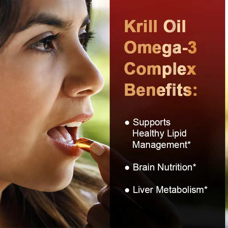 2000Mg Krill Oil Phospholipid Omega-3 EPA & DHA Phospholipids and Astaxanthin for Joint, Brain, Immune and Cardiac Support Diet