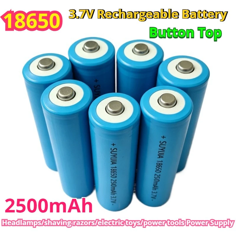 

18650 2500mAh 3.7V Lithium Battery Large Capacity Rechargeable Battery Power Supply for Flashlight Shaver