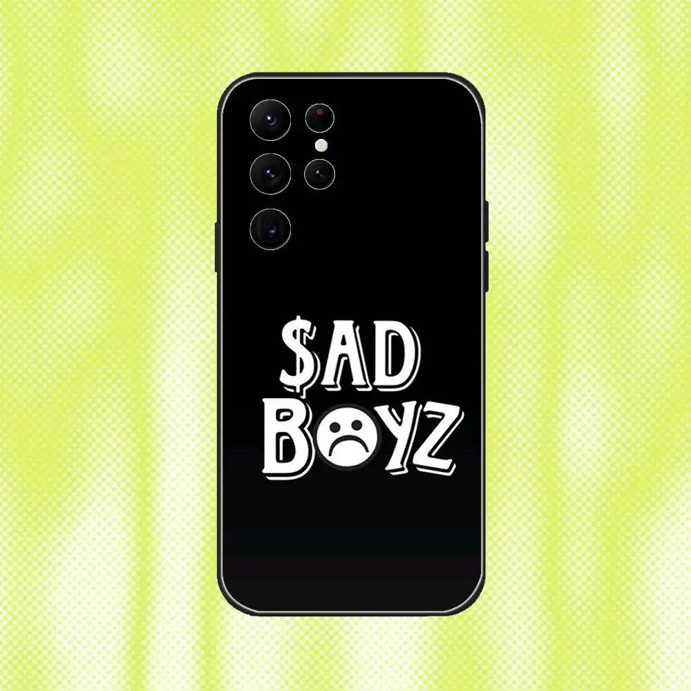 حافظة هاتف El Chore Junior H Sad Boyz لهاتف سامسونج S 25,24,23,22,30,21,10,9,Ultra,Plus,Lite,FE,4,5G حافظة ناعمة سوداء