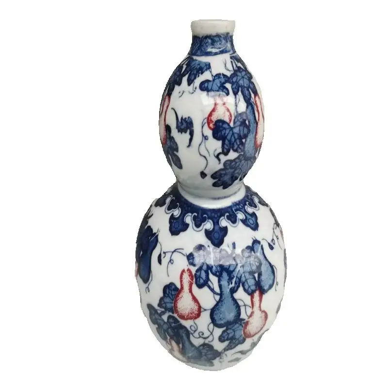 

Chinese Old Porcelain ,Blue and white Flower Painting Gourd vase