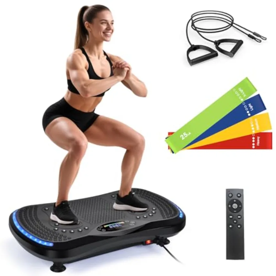 

Vibration Plate Exercise Machine for Lymphatic Drainage Full-Body Weight Loss Shaping Vibrate Fitness Platform 400 Lbs Capacity