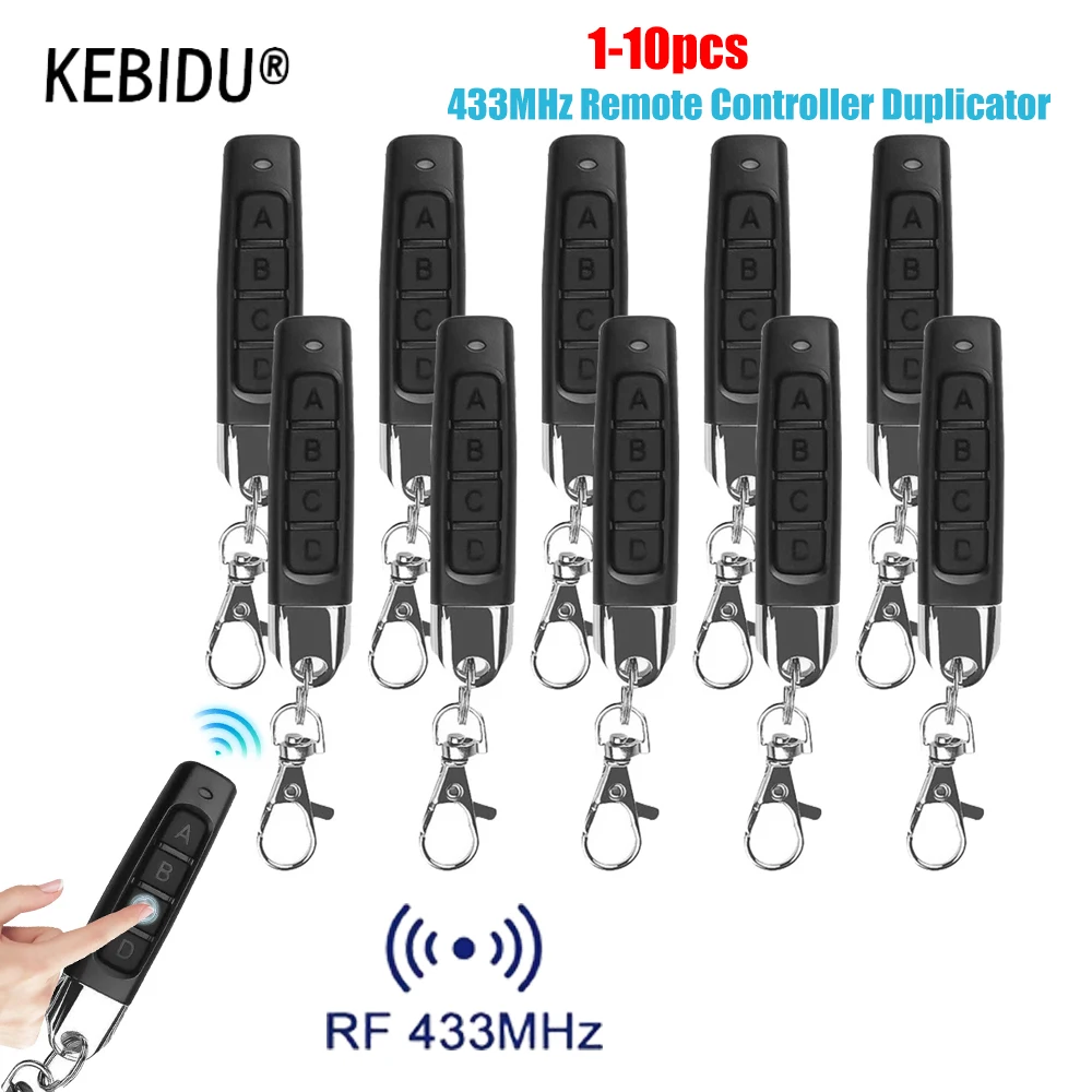 KEBIDU 1-10Pcs Auto Copy Remote Control 433MHz Electric Door Opener Remote Controller Duplicator Clone Cloning Code Transmitter