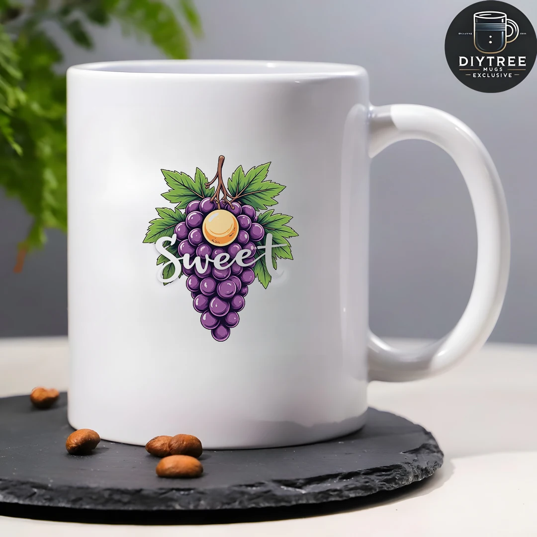 11온스 만화 포도 머그컵 + 스위트하트 음료 컵 - 크리스마스 어린이 가족 사무실 컵