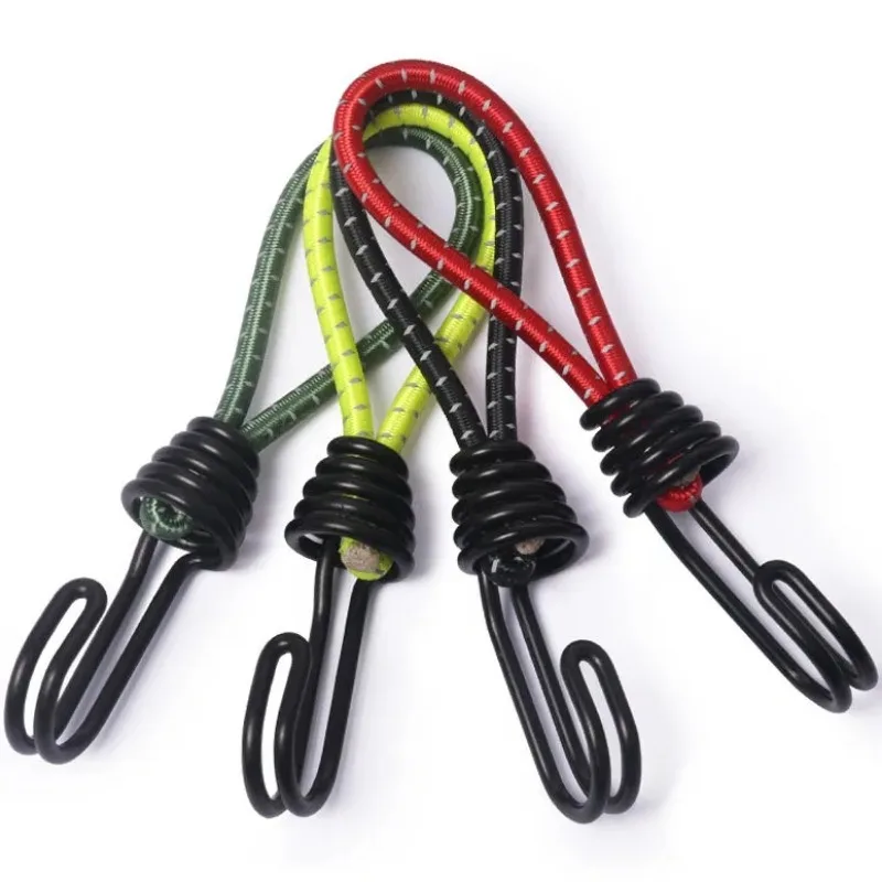 1/3/5Pcs Outdoor Tent Bungee Elastic Rope Cords with Hook for Camping Canopy Tarp Tent Fixed Binding Belt Hook Cord Fastener