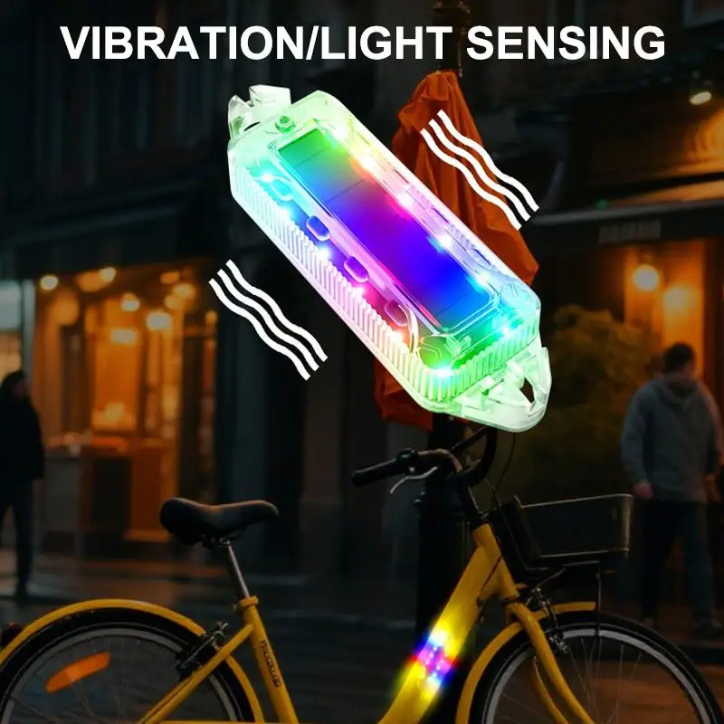 Motorcycle Solar Warning Light Car Rear Collision Prevention Strobe Light Night Electric Vehicle Bicycle LED Tail Flashing Ligh