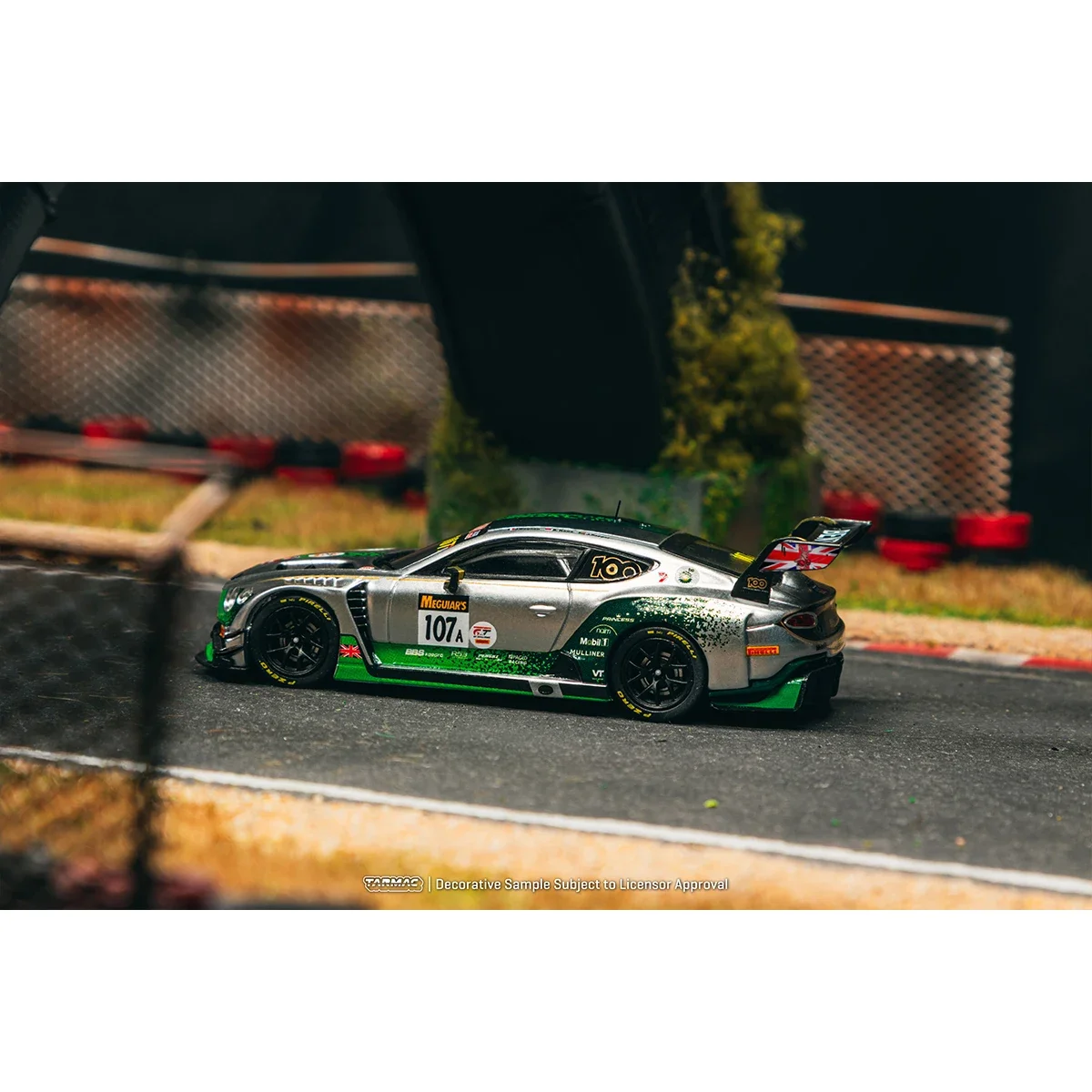 ما قبل البيع TW بنتلي كونتيننتال 1:64 GT3 باثرست 12 ساعة 2019 الفضة دييكاست نموذج سيارة مجموعة اللعب Tarmac Works #3