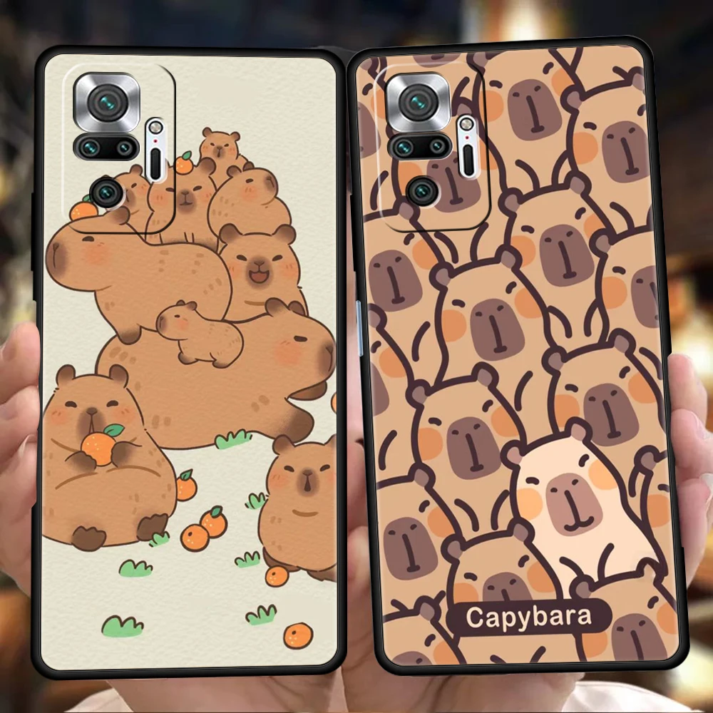 Cartoon Capybara Phone Case Cover for Redmi 13C 10C Note 13 12 10 11 Pro Plus 7 8T K40 K50 Gaming Pro Plus Soft Shell Capas Bags