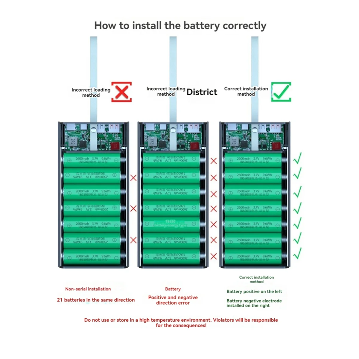 15W Wireless Fast Charge 21x18650 Powerbank Case PD QC for Phones Charging Push-Pull DIY Mobile Power Bank Shell Black