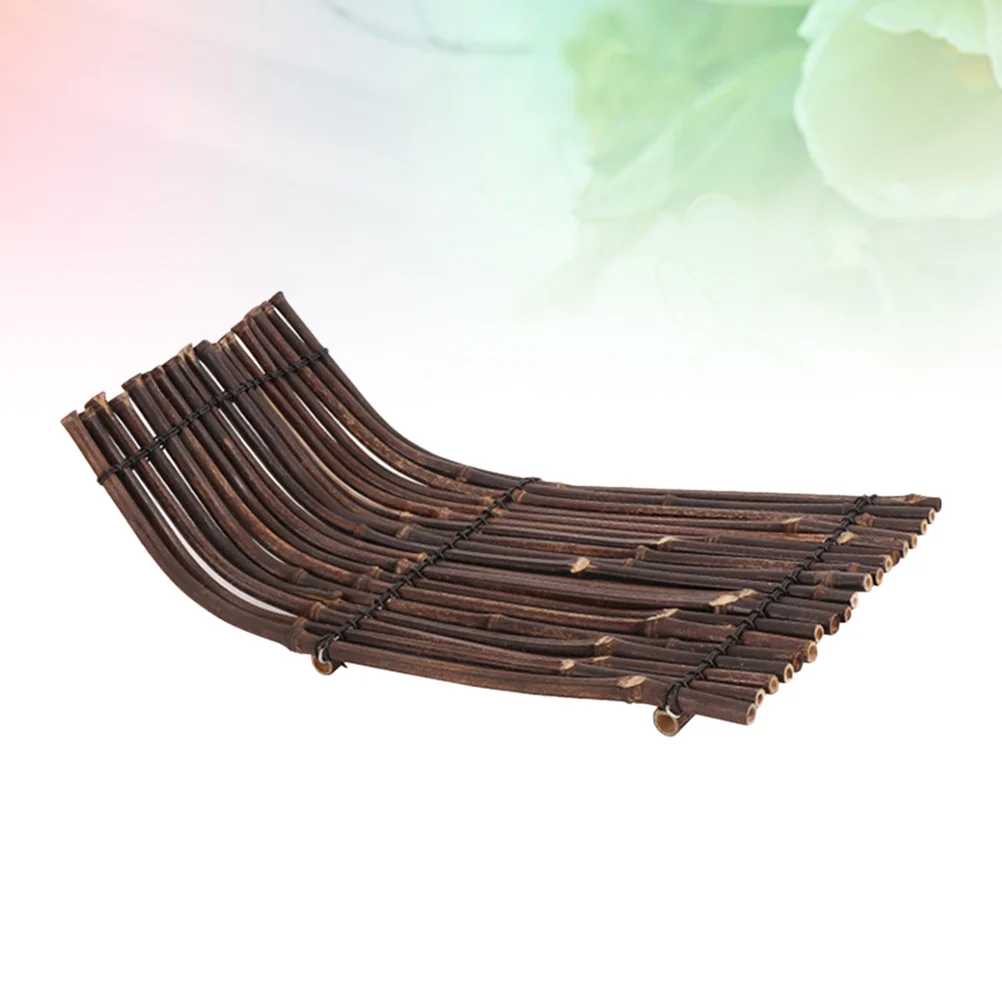 

Handmade Bamboo Raft L Size Rectangular Tea Cup Coaster Mat Desktop Decor for Home Wedding Party Food Serving Tray Bamboo Tray