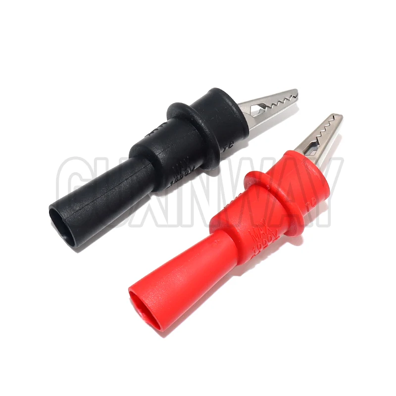 2pcs Alligator Clips Test Clip Clamp Set Red Black Wire Tips 10A 1000V Multimeter Tester Probes for AC DC Power Measurement