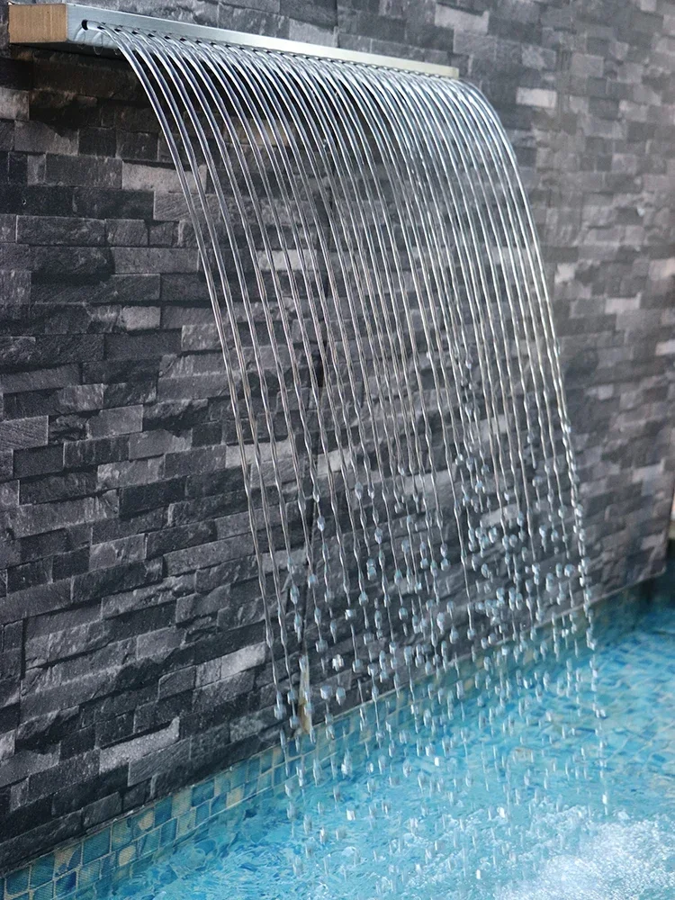 Waterfall Water Feature Stainless Steel Outlet/Pool Courtyard Villa Water Curtain Rain Curtain Swimming Pool Spillway