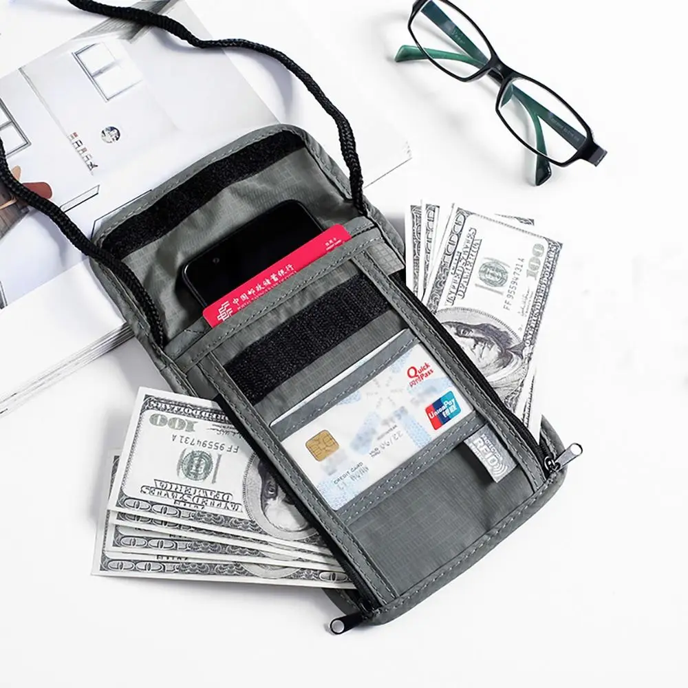Unisex Nylon RFID Passport ID Bag Waterproof Multi-Functional ID Credit Card Holder Wallet Travel
