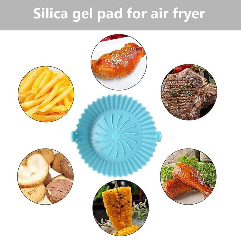 Air Fryer Silicone Basket Reusable Silicone Mold For Air Fryer Pot Oven Baking Tray Fried Chicken Mat Air Fryer Accessories