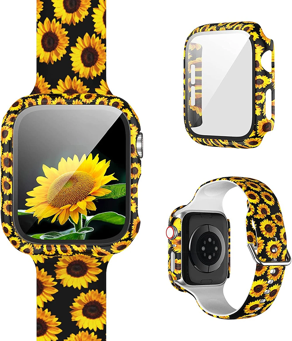 44mm Pattern Printed Silicone Strap For Apple Series 6 7 Smart Watch I7 T100 Plus For SmartWatch T500 X6 X8 Max W26 W27 W37 Pro