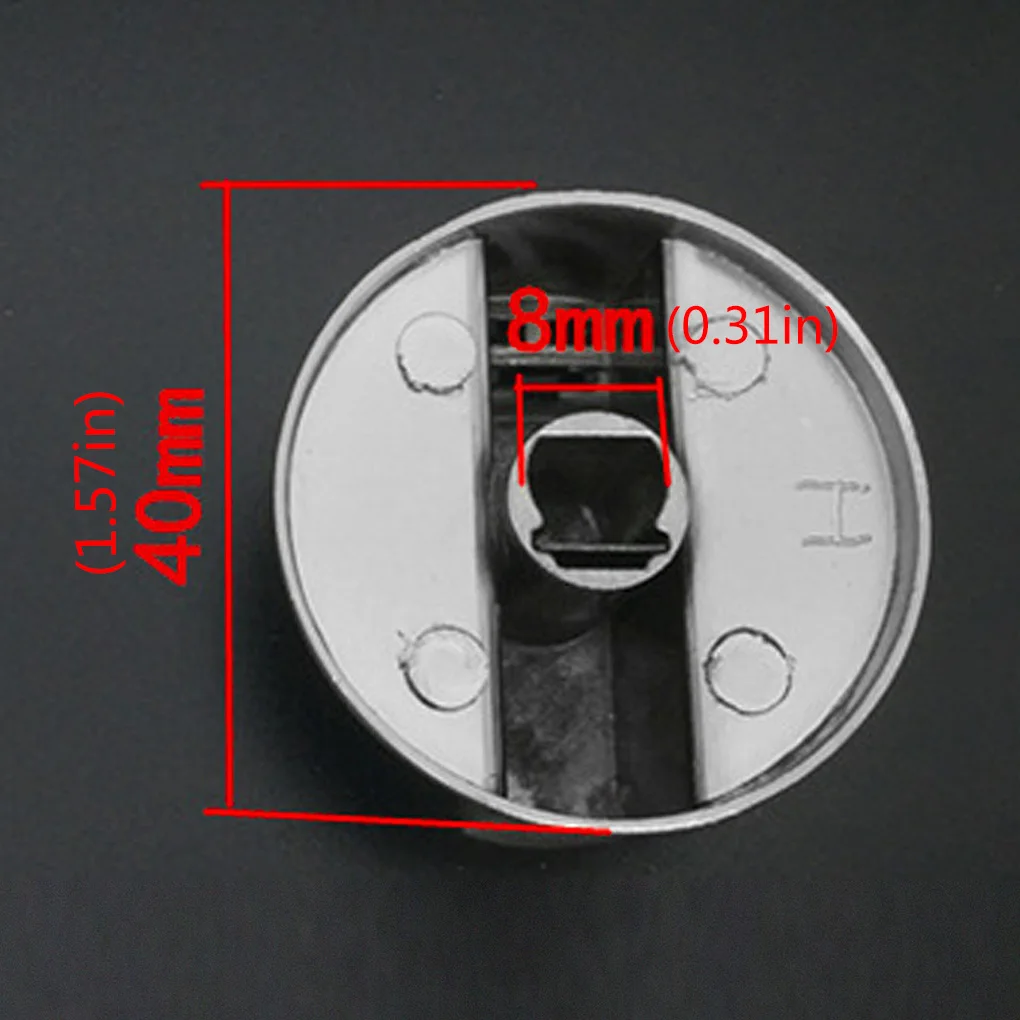 2 interruptores giratorios de piezas, perilla redonda, hornillo, quemador, horno, piezas de cocina, asas, botón de interruptor de fuego de Metal, 8mm, tipo 1