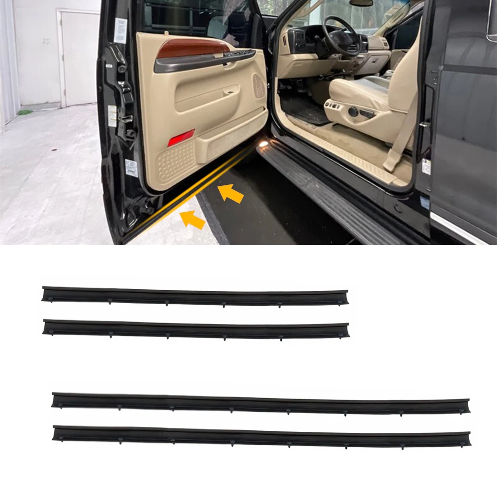 

4pcs Door Lower Weatherstrip For 1999-2016 Ford F250 F350 F450 F550 Super Duty Crew Cab Front & Rear Rubber Door Seal Trim Set