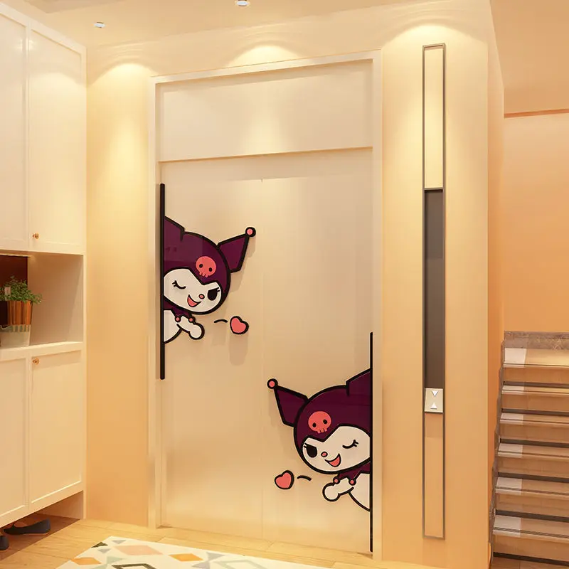 Kawaii Sanrio Children's Room Bedroom Door Decorative Painting Wall Sticker Three-Dimensional Acrylic Stickers Kuromi Child Gift