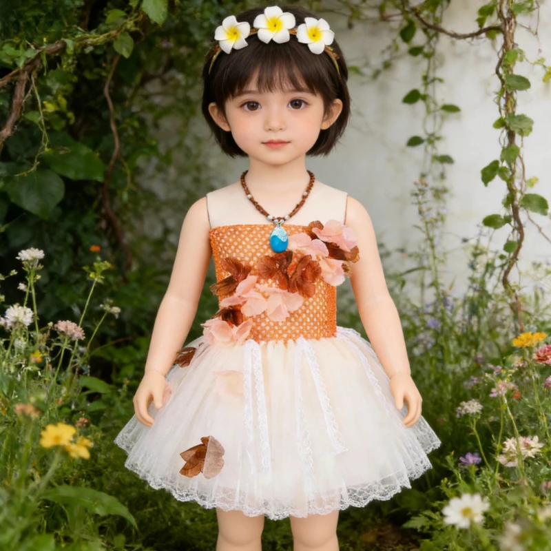 

Halloween Costumes for Girls Birthday Ballet Tutu Outfit with Flowers Ring Necklace for Kids Christmas Princess Festive Dresses